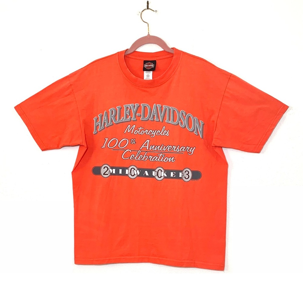 VINTAGE Size L 2003 Harley Davidson 100 Year Anniversary Milwaukee T-Shirt